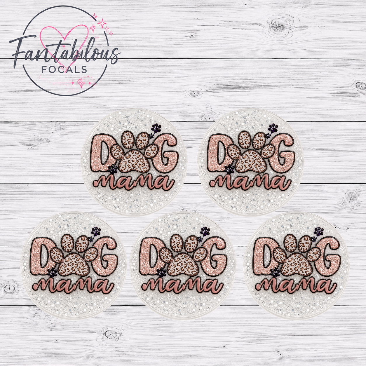 30mm Dog Mama Custom Silicone Focal Bead