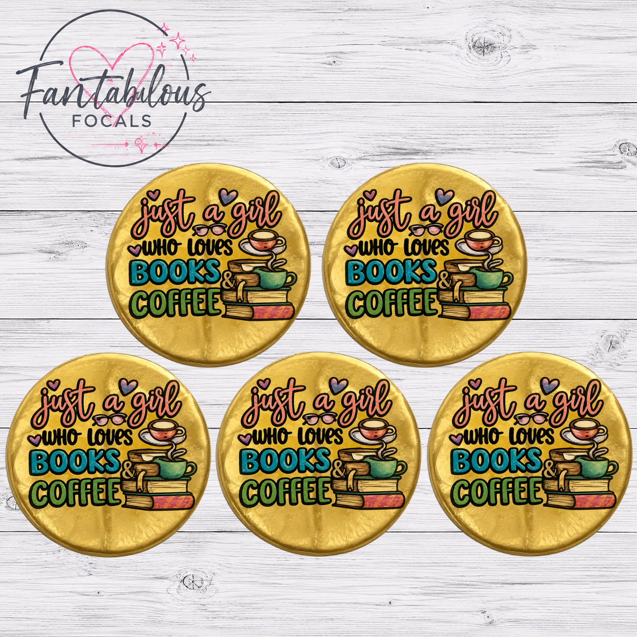 Just a Girl Who Loves Books & Coffee Silicone Focal Bead