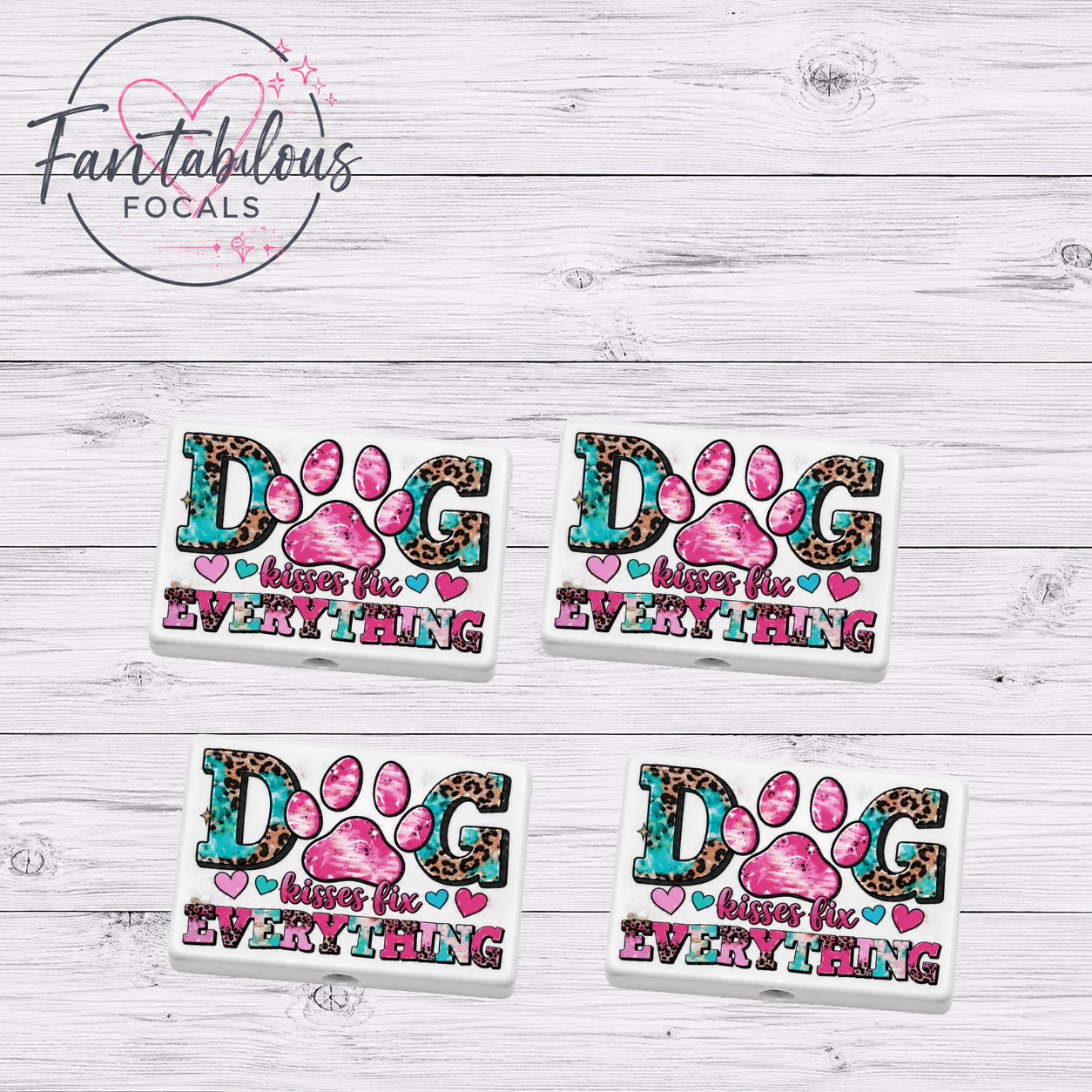 Dog Kisses Fix Everything Focal Bead