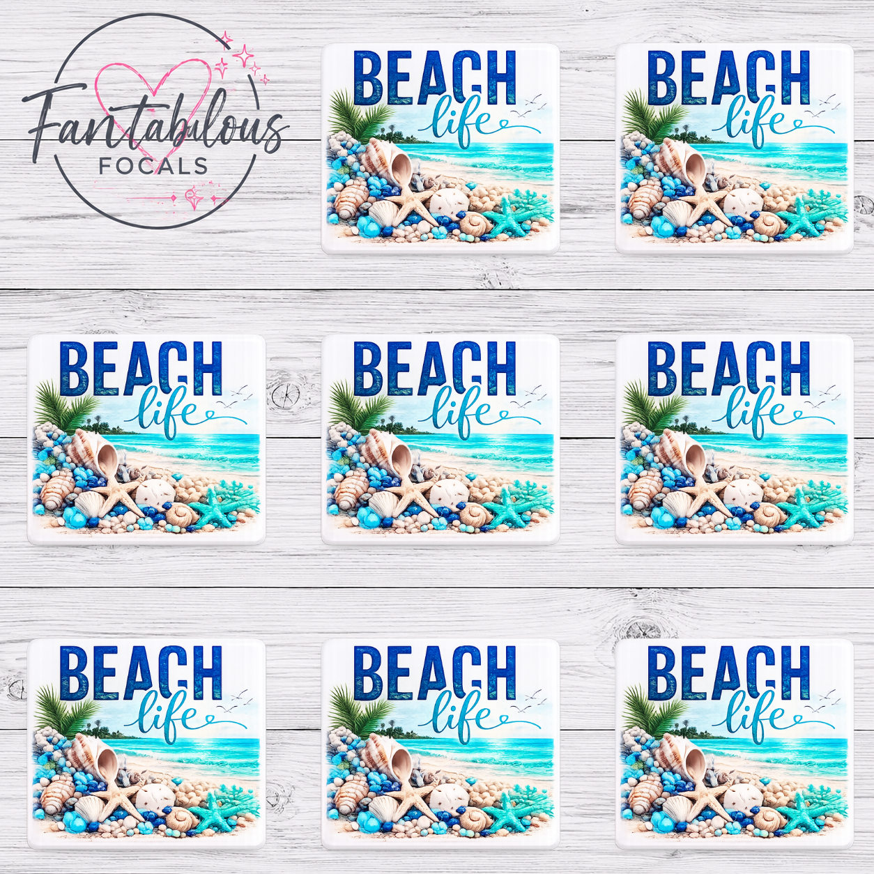 Beach Life Silicone Focal Bead