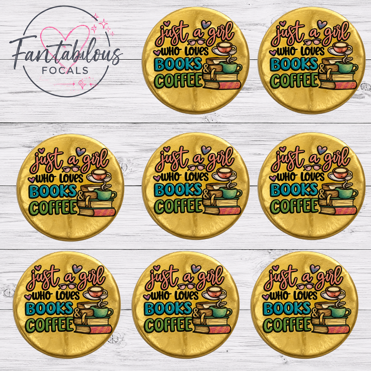 Just a Girl Who Loves Books & Coffee Silicone Focal Bead