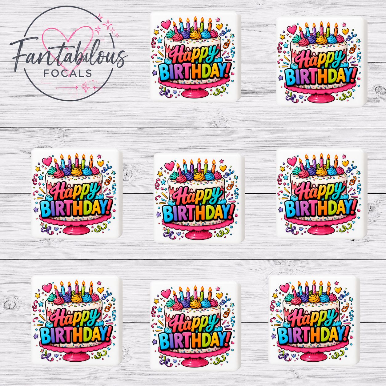 Happy Birthday Silicone Focal Bead
