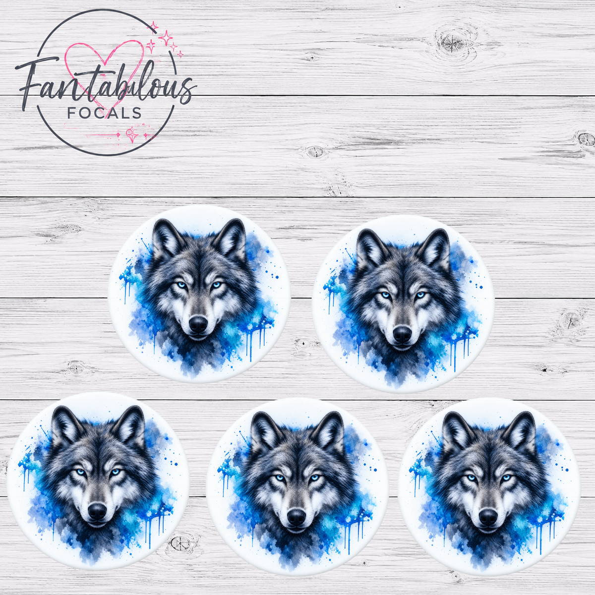 Arctic Wolf Winter Animal Silicone Focal Bead