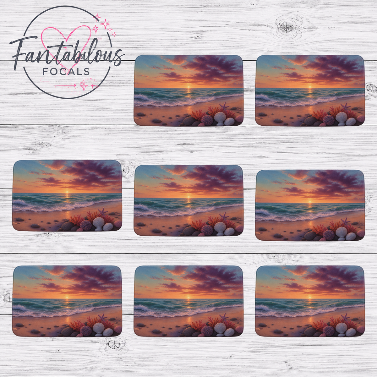 Beach Sunset Silicone Focal Bead