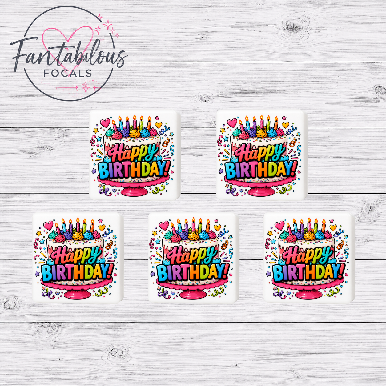 Happy Birthday Silicone Focal Bead