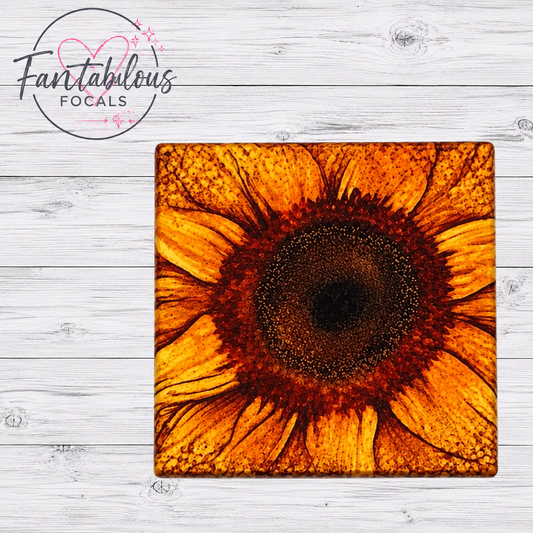 Golden Sunflower Silicone Focal Bead