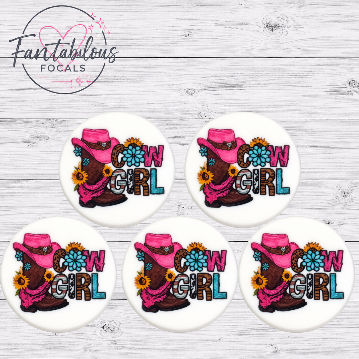 Cow Girl Boot Silicone Focal Bead