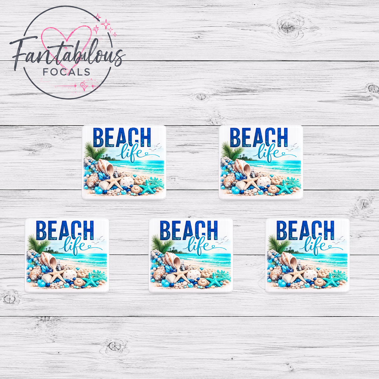 Beach Life Silicone Focal Bead
