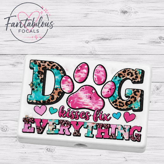Dog Kisses Fix Everything Focal Bead