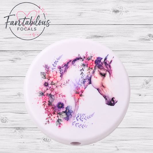 Floral Horse Focal Bead