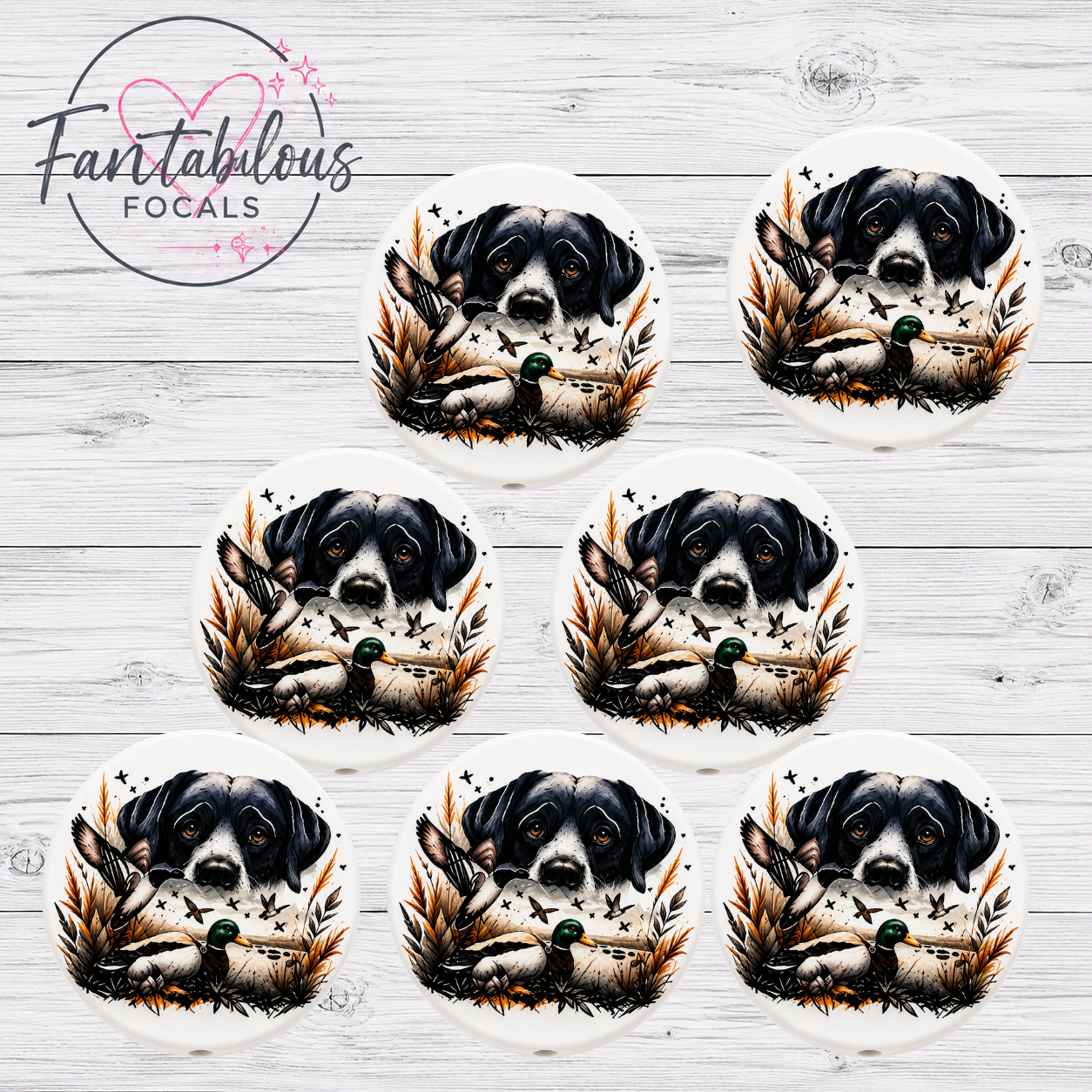 30MM Hunting Dog Silicone Focal Bead