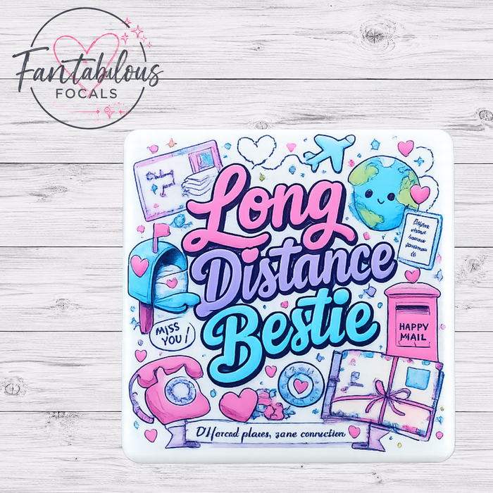 Long Distance Bestie Silicone Focal Bead