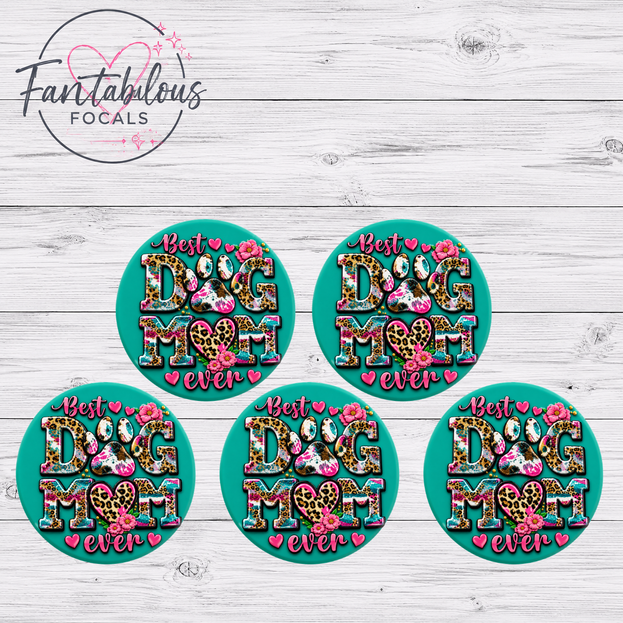 Best Dog Mom Ever Silicone Focal Bead