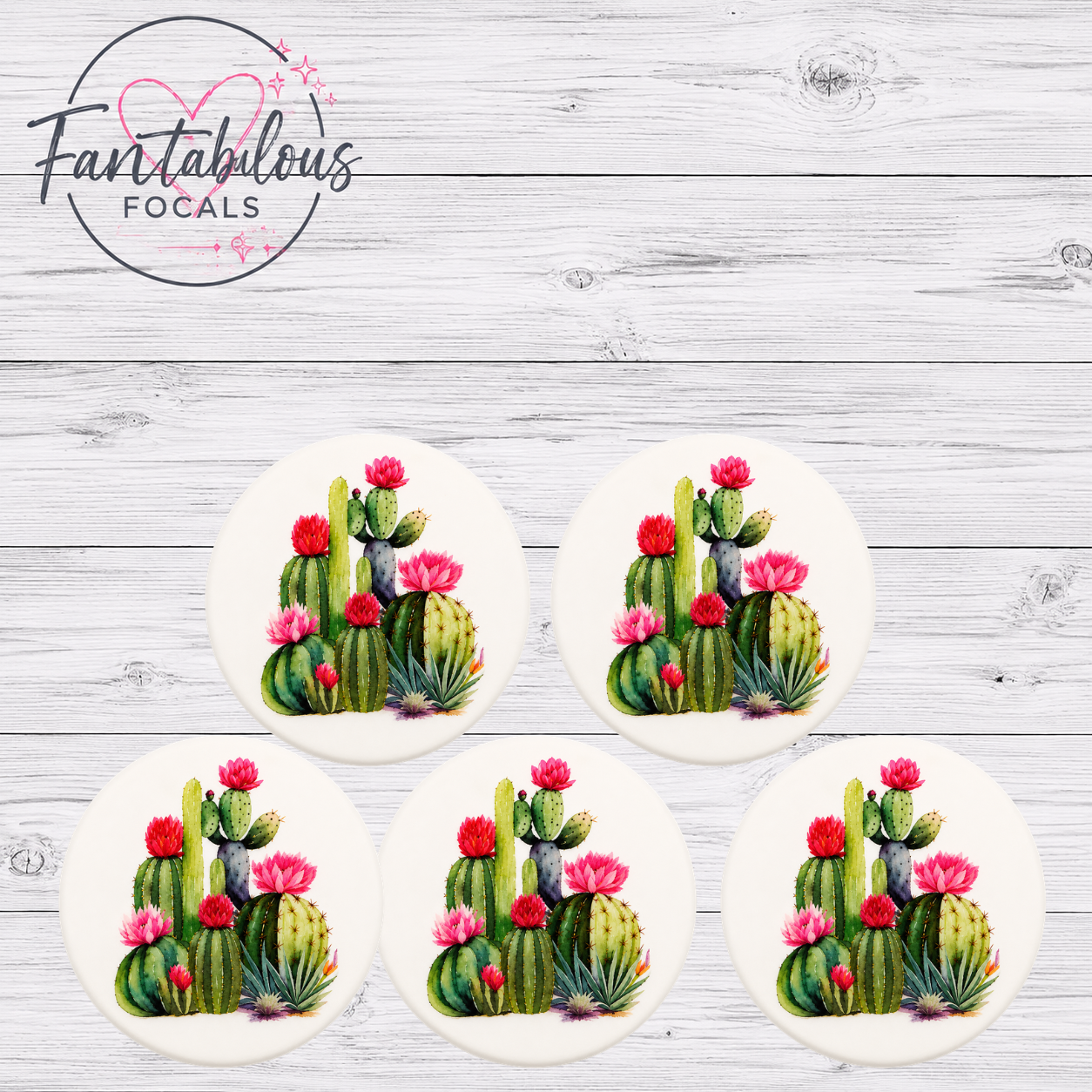 30mm Blooming Cactus Custom Silicone Focal Bead