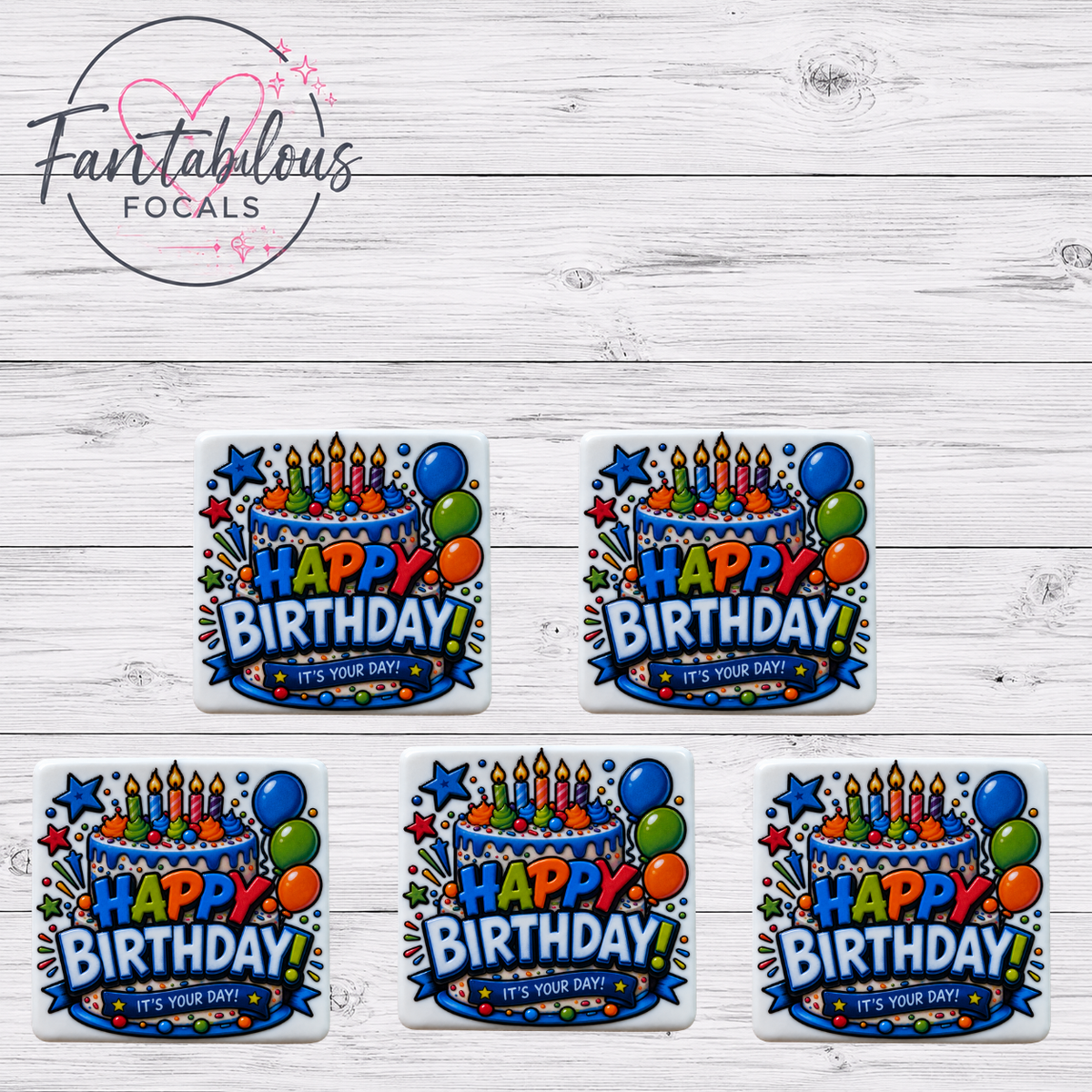 Happy Birthday Silicone Focal Bead