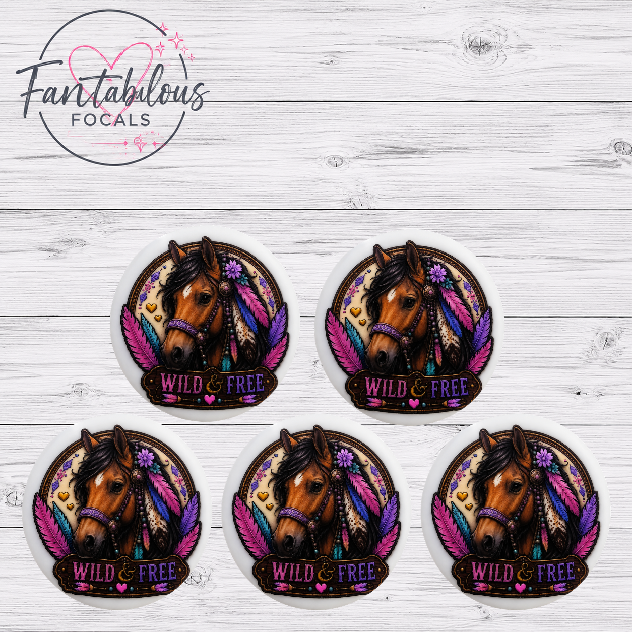 Wild and Free Horse Silicone Focal Bead