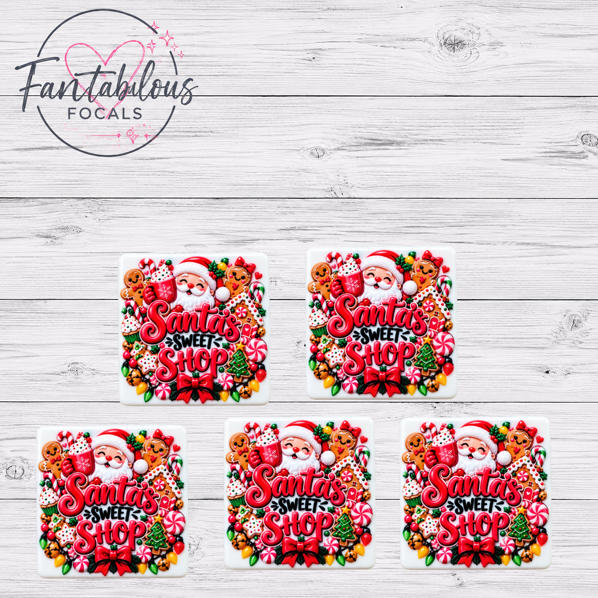 Santa's Sweet Shop Silicone Focal Bead