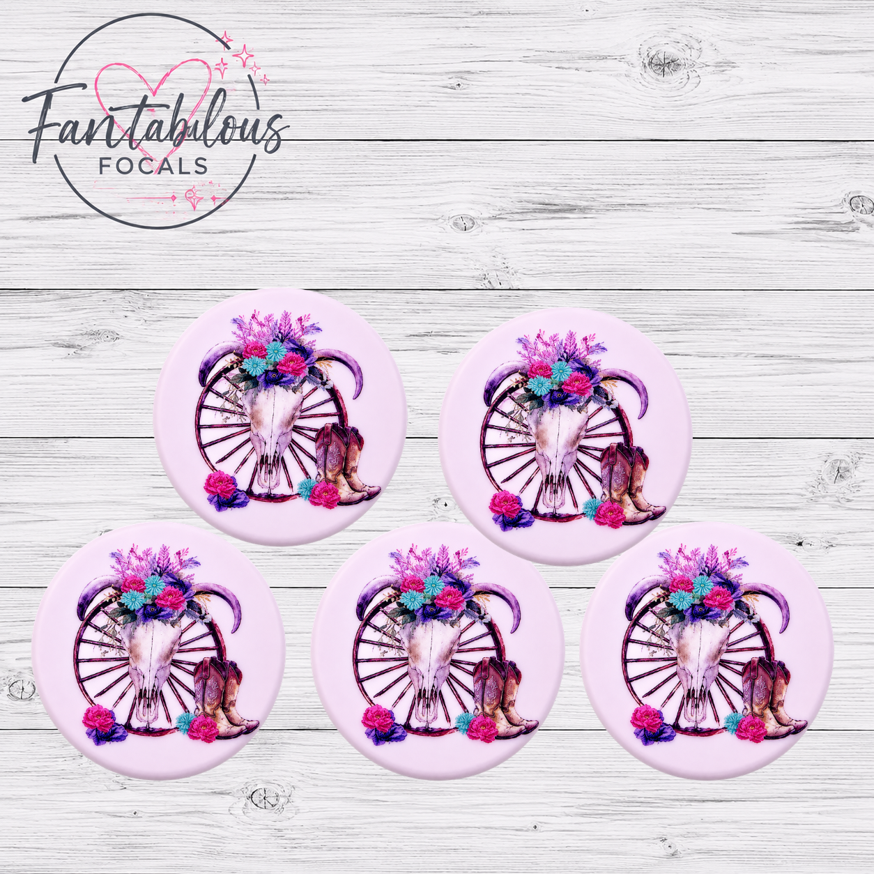 Vibrant Animal Skull Silicone Focal Bead
