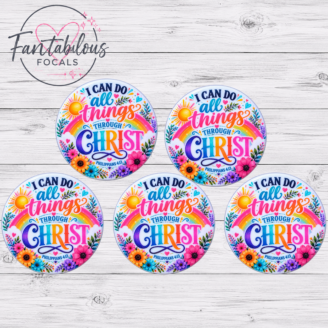 I Can Do All Things Through Christ Silicone Focal Bead