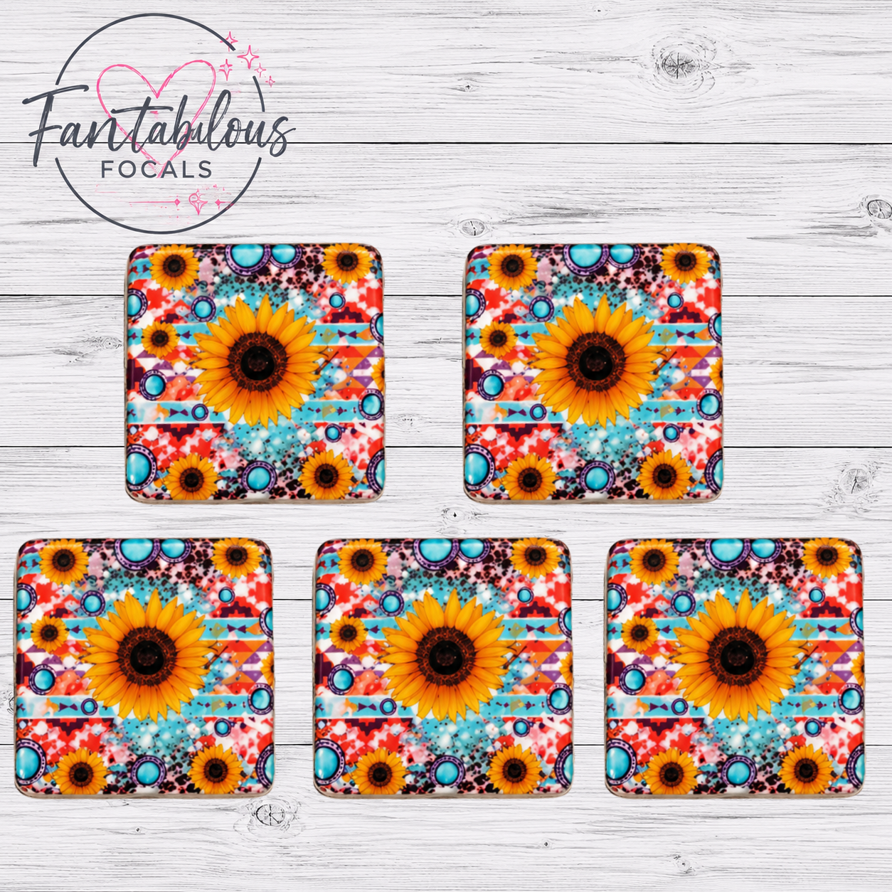 Sunflower Western Silicone Focal Bead