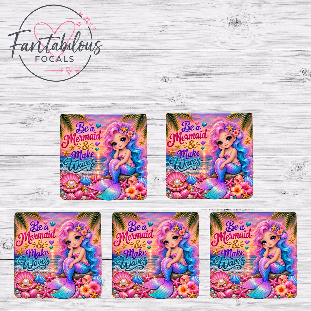 Be a Mermaid & Make Waves Silicone Focal Bead