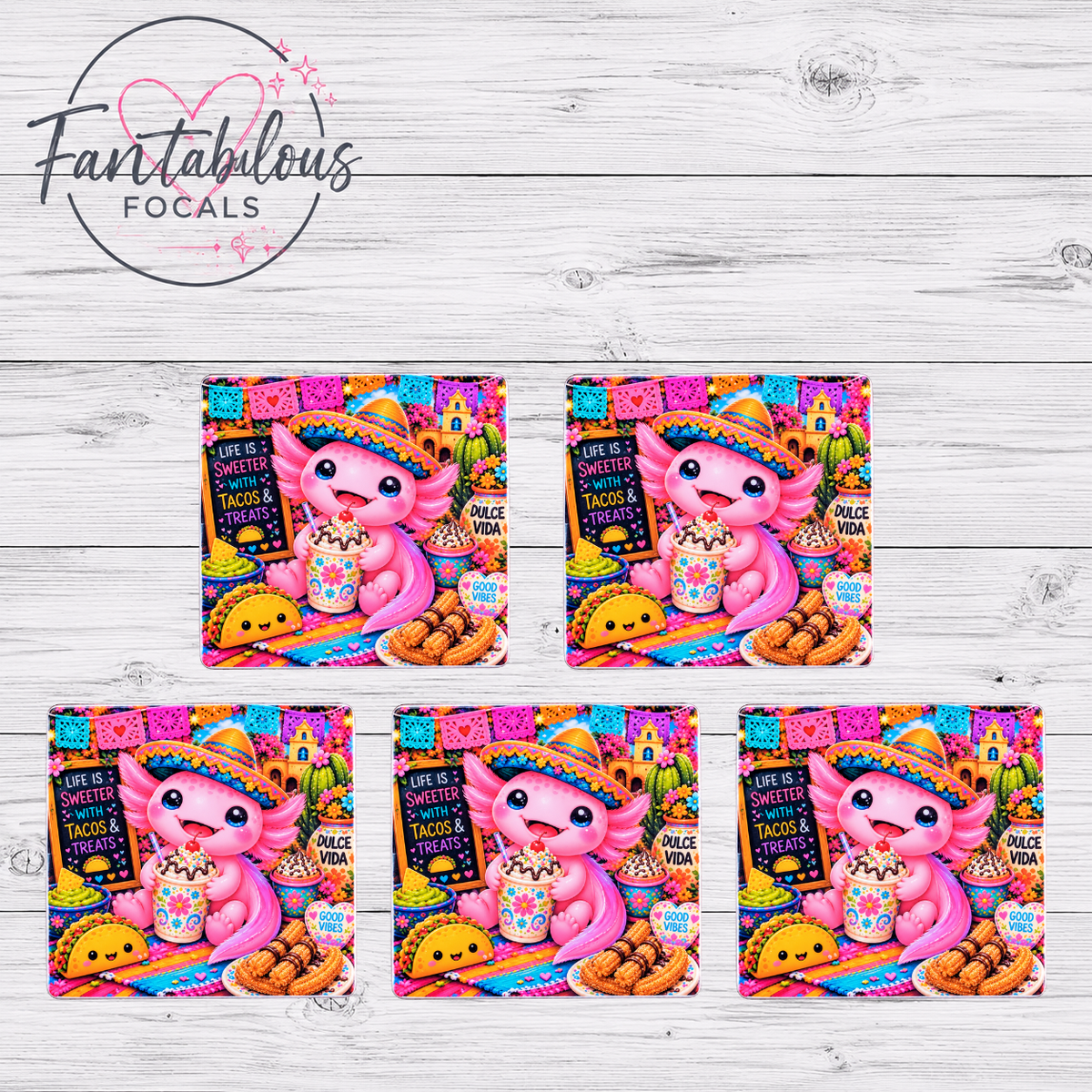 Axolotl Taco & Treats Silicone Focal Bead