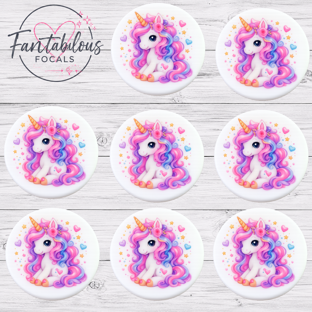 Pastel Unicorn Silicone Focal Bead