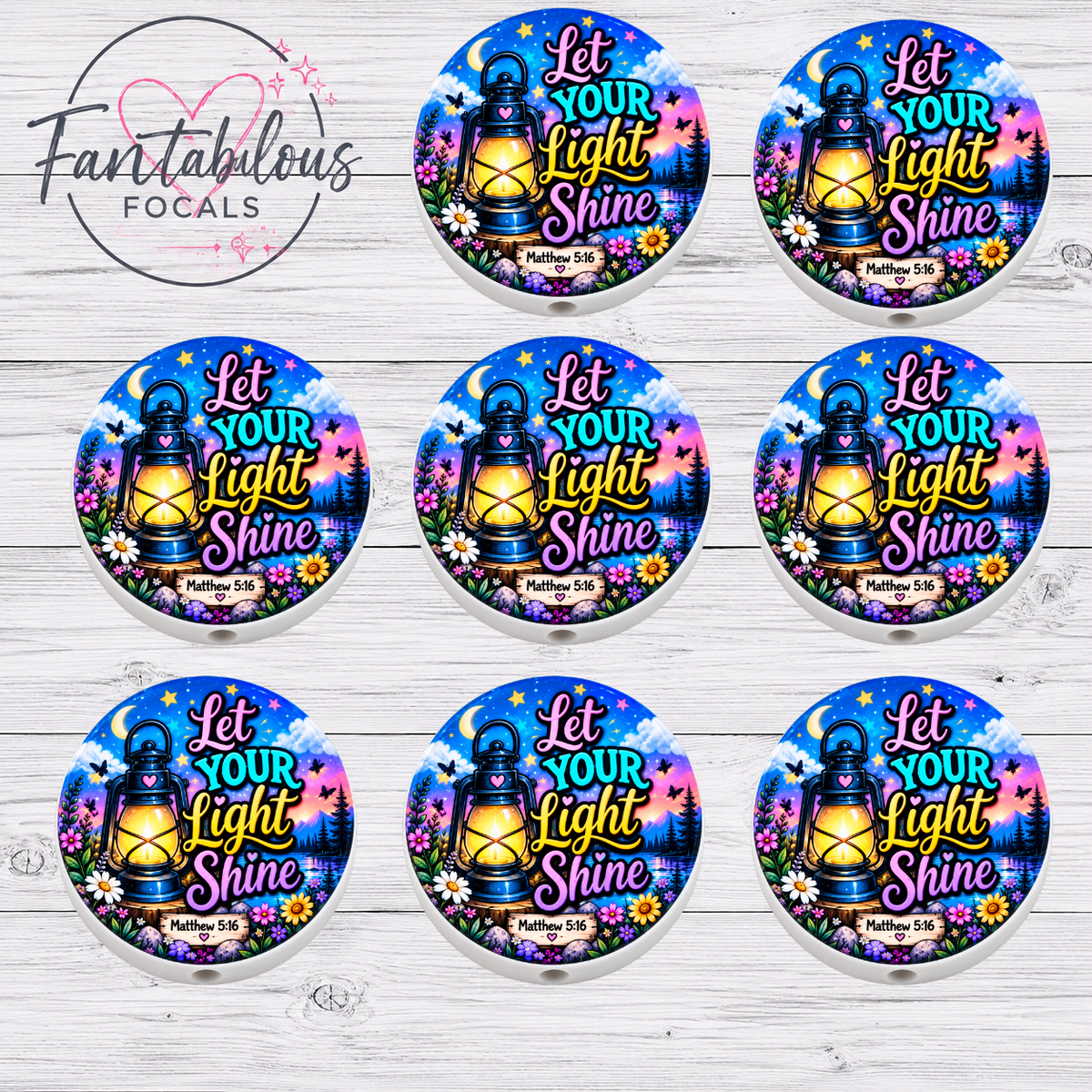 Let Your Light Shine Silicone Focal Bead