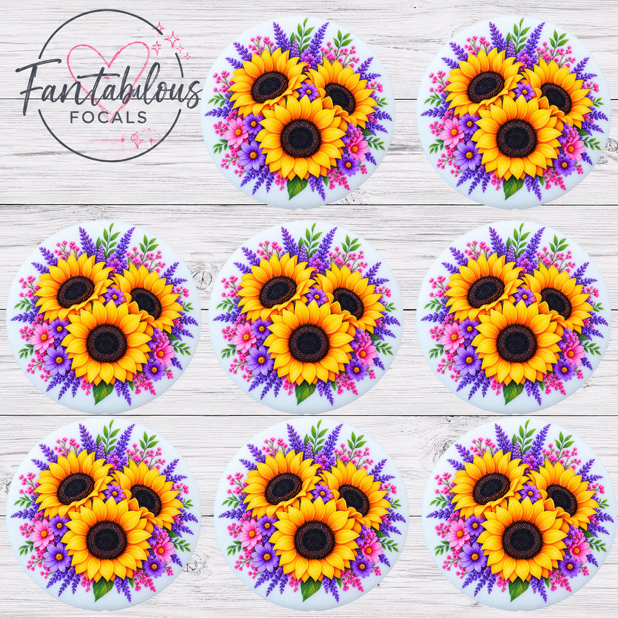 Sunflower & Lavender Floral Silicone Focal Bead