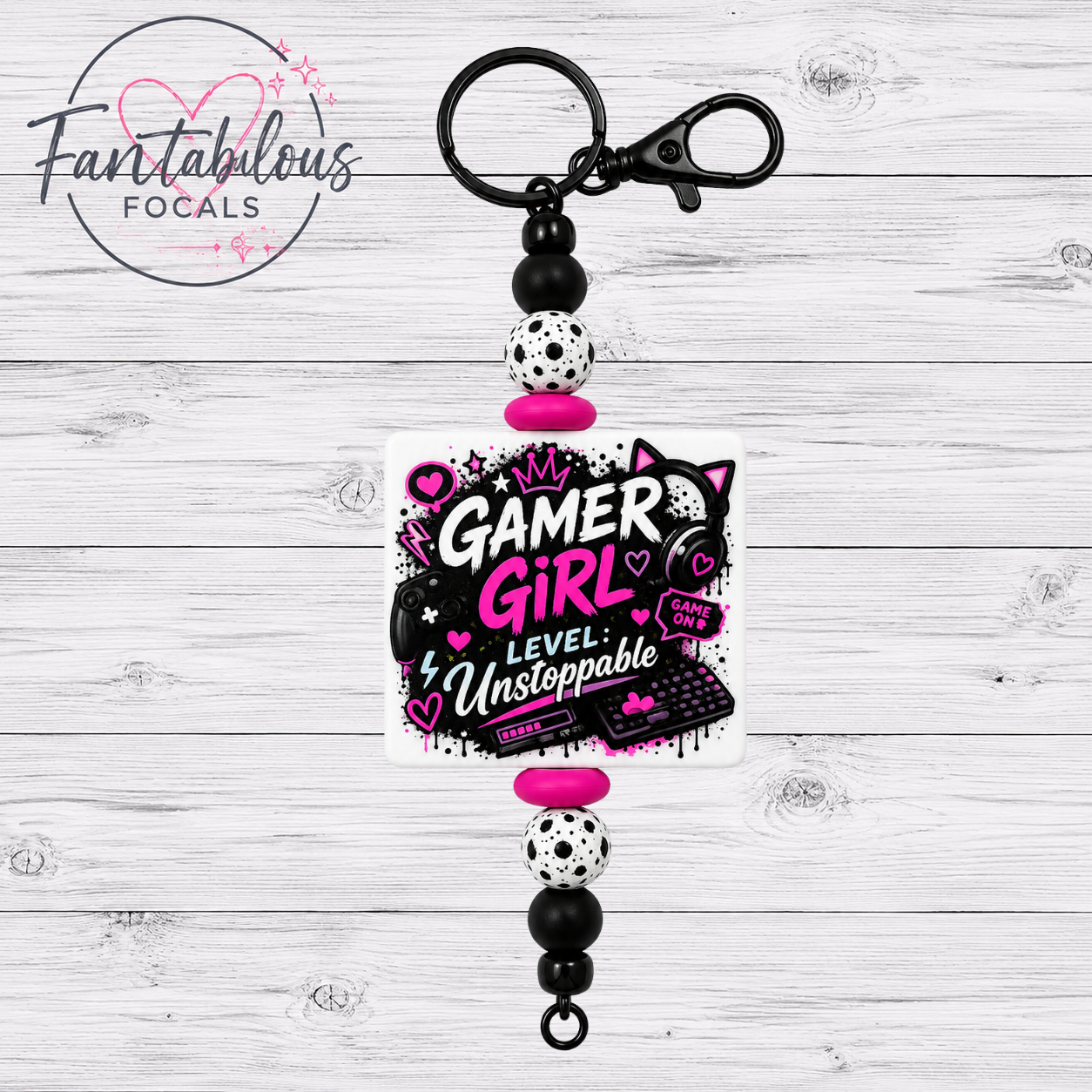 Gamer Girl Level Unstoppable Silicone Focal Bead