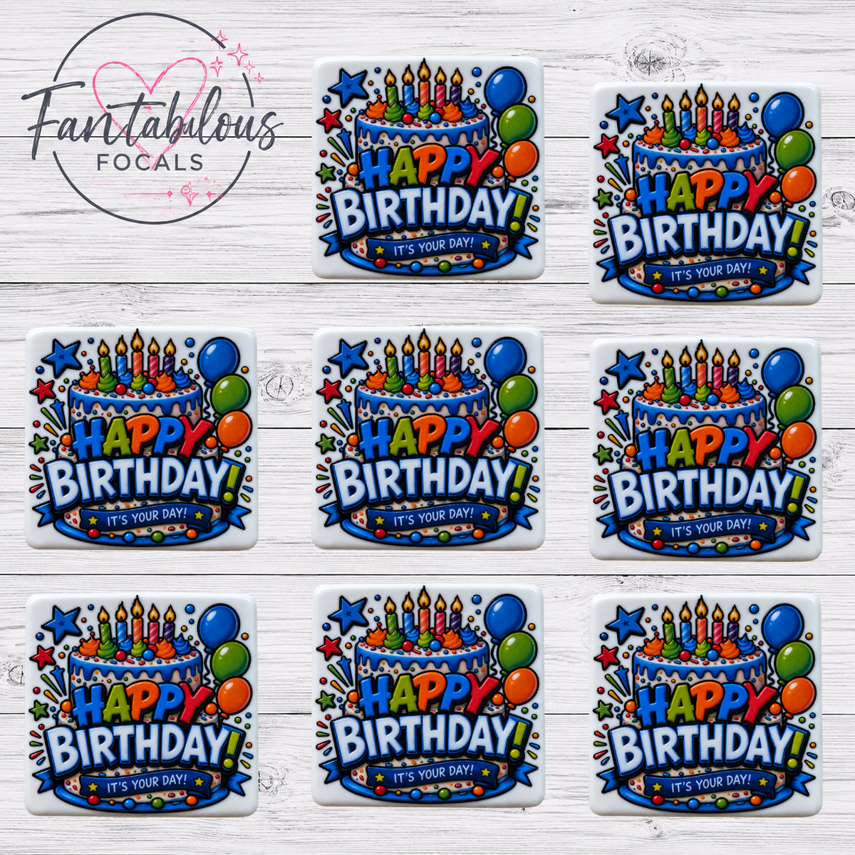 Happy Birthday Silicone Focal Bead
