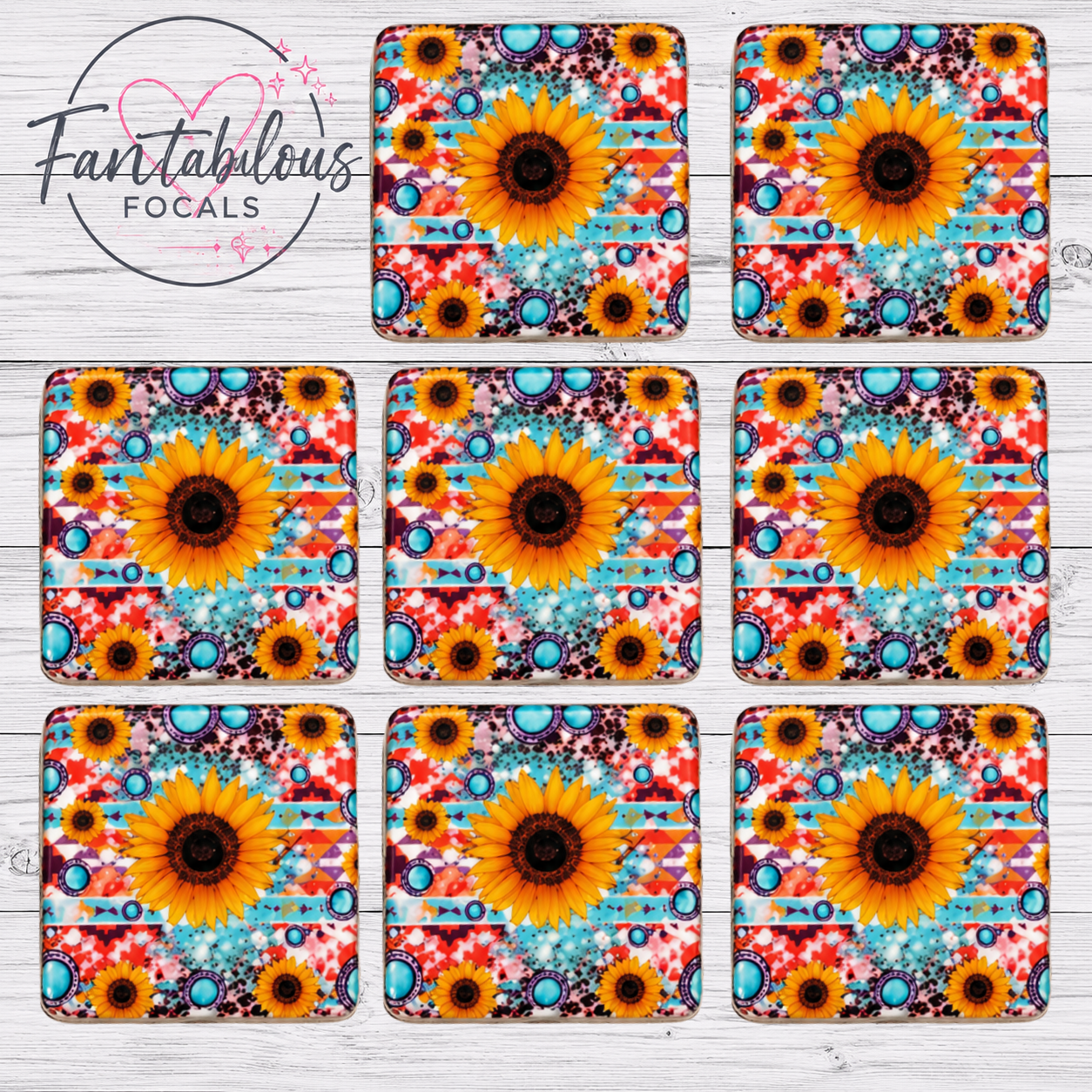 Sunflower Western Silicone Focal Bead
