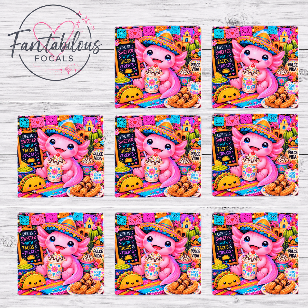 Axolotl Taco & Treats Silicone Focal Bead