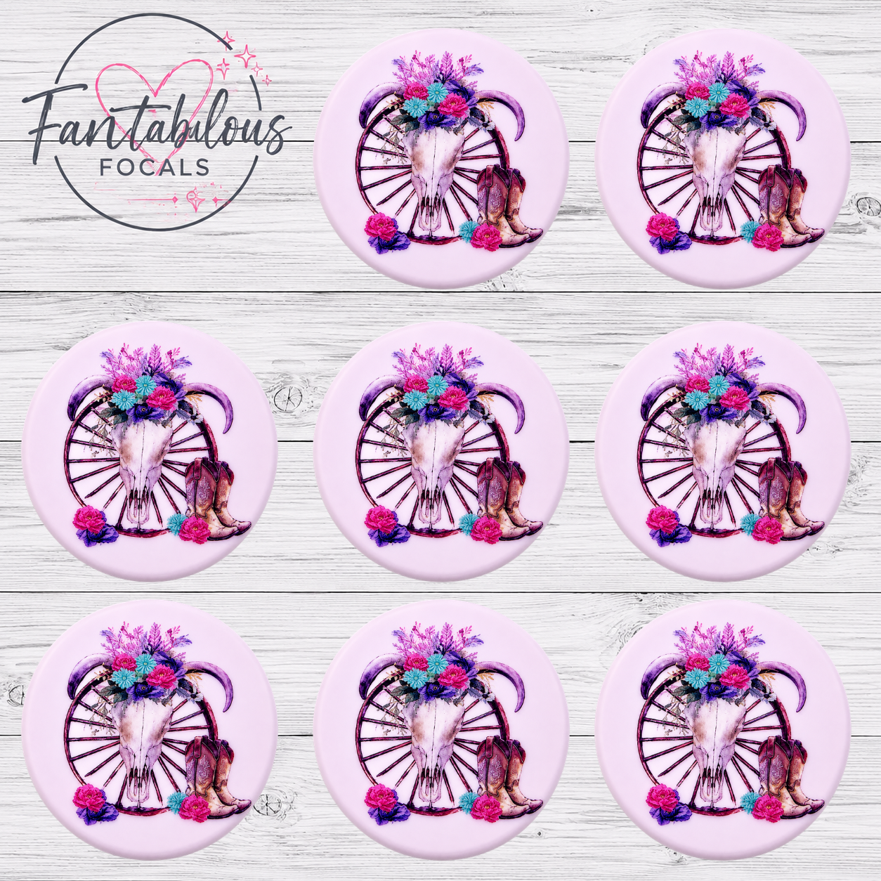Vibrant Animal Skull Silicone Focal Bead