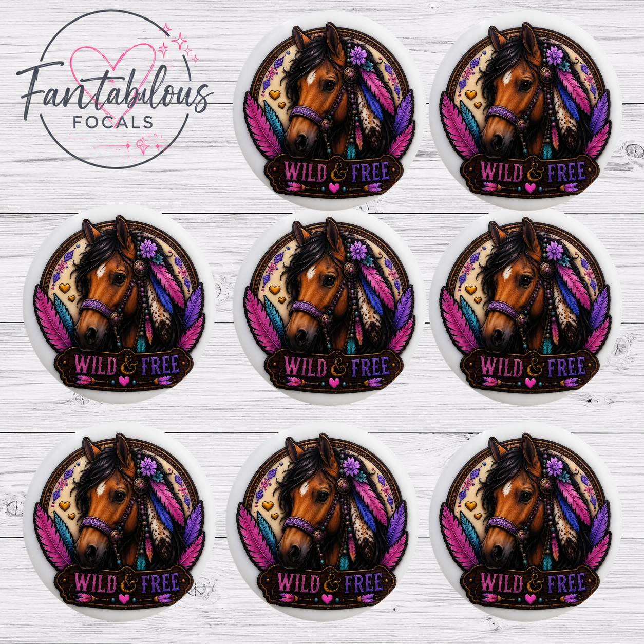 Wild and Free Horse Silicone Focal Bead