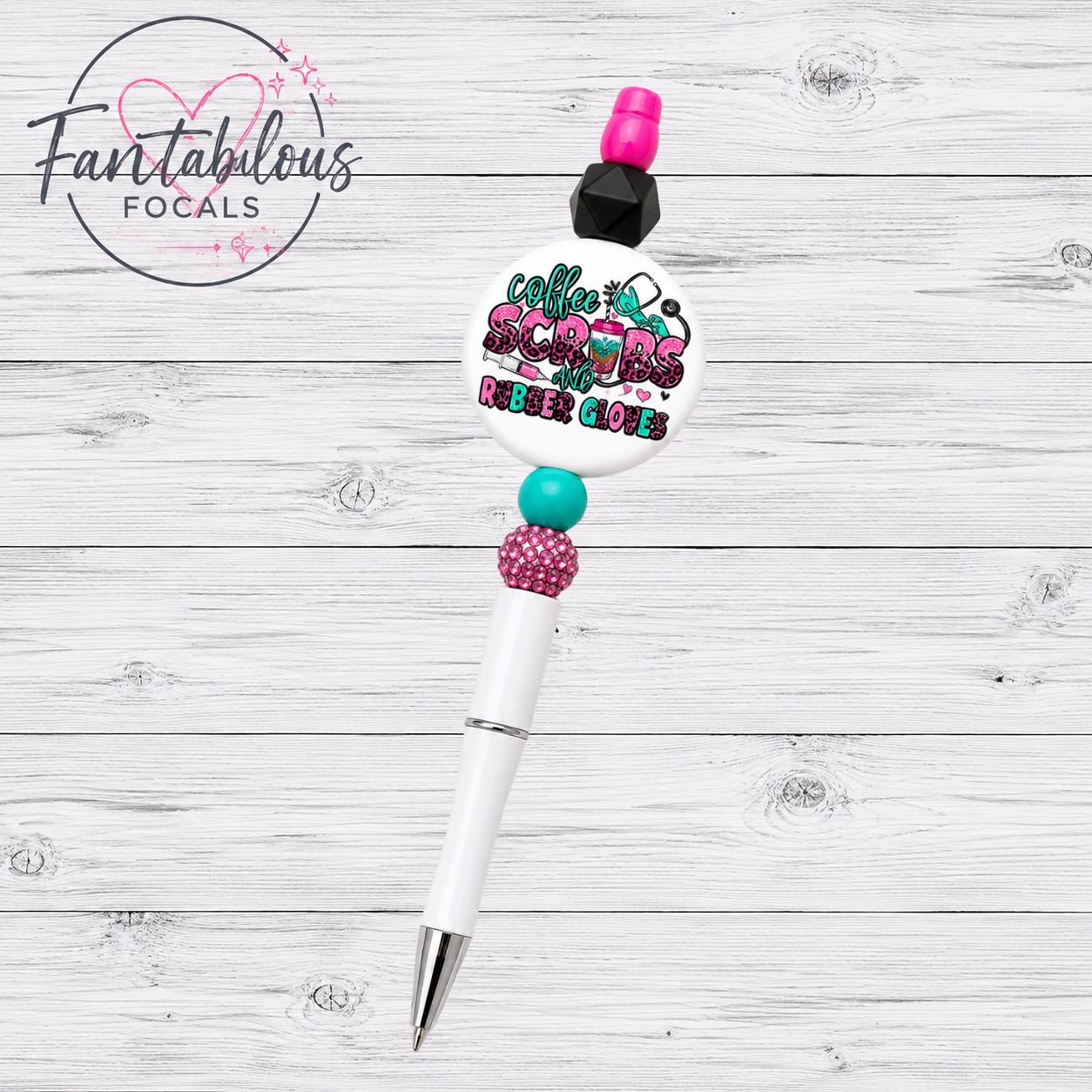 Coffee Scrubs & Rubber Gloves Focal Bead