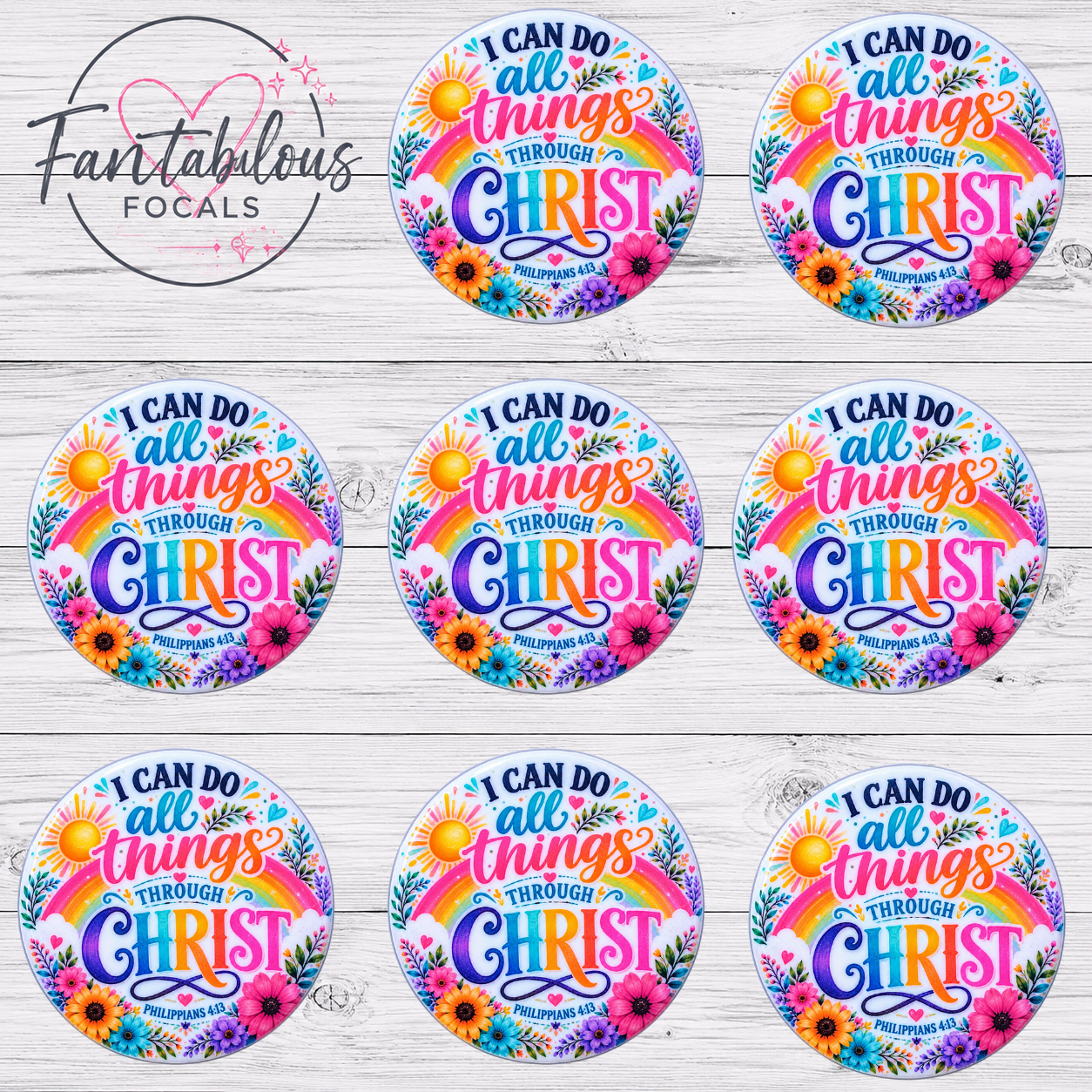 I Can Do All Things Through Christ Silicone Focal Bead