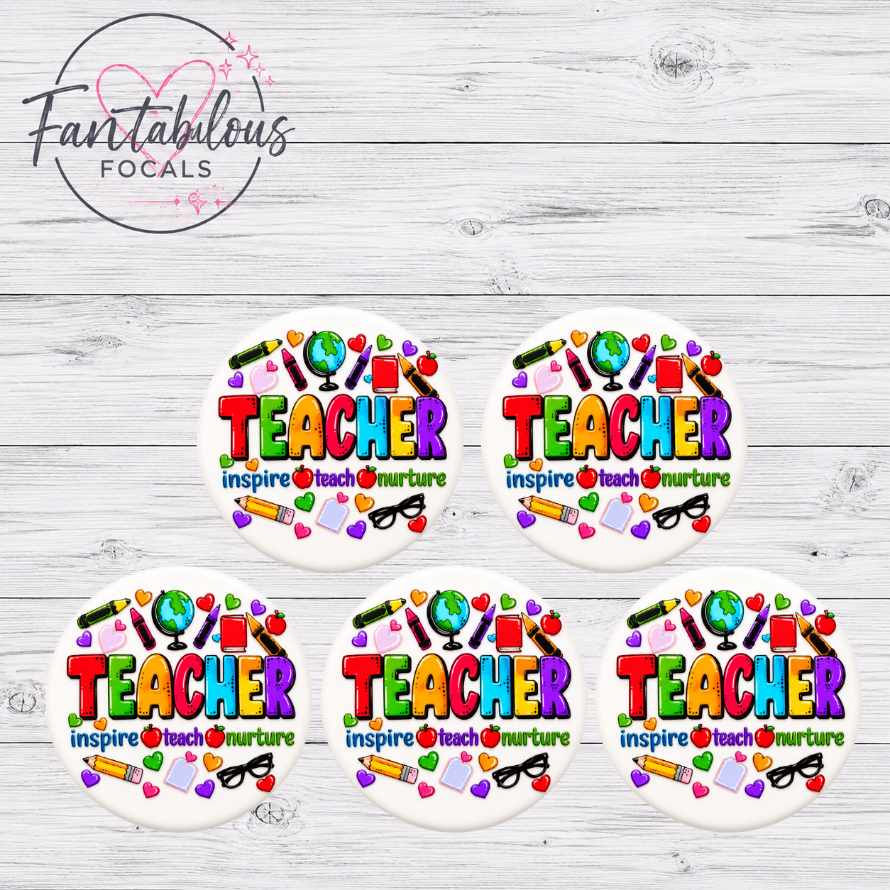 30mm Teacher Custom Silicone Focal Bead