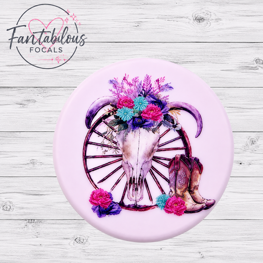 Vibrant Animal Skull Silicone Focal Bead