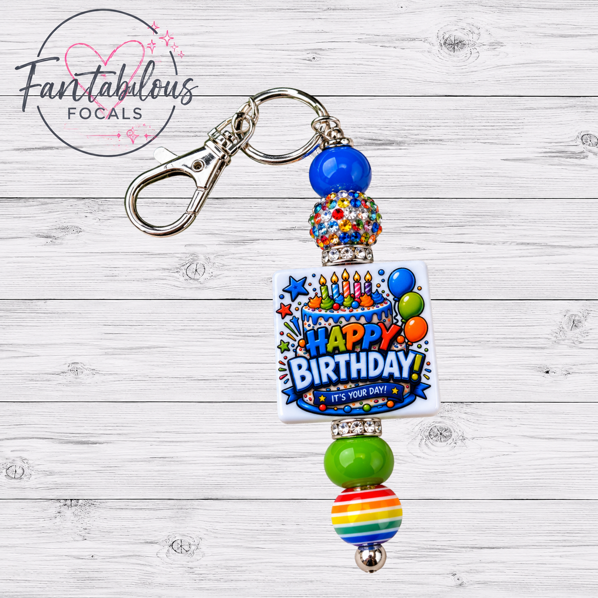 Happy Birthday Silicone Focal Bead