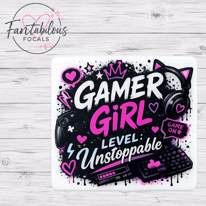 Gamer Girl Level Unstoppable Silicone Focal Bead