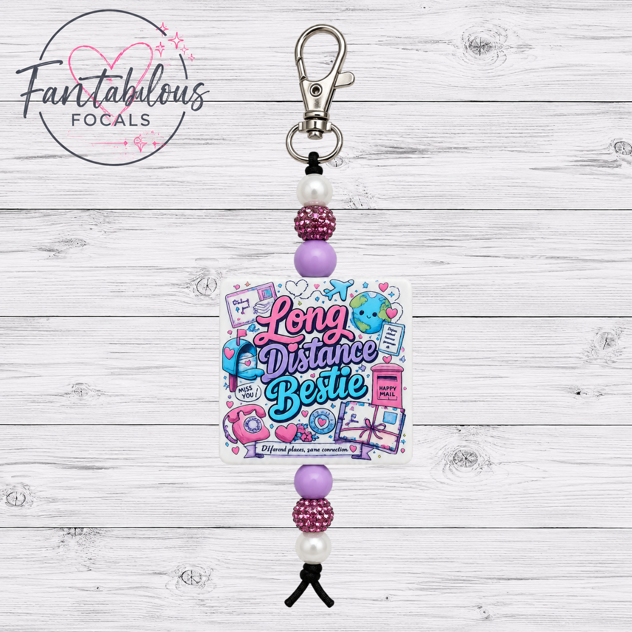Long Distance Bestie Silicone Focal Bead