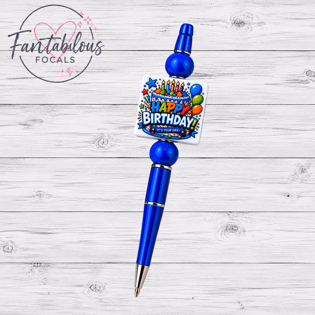Happy Birthday Silicone Focal Bead