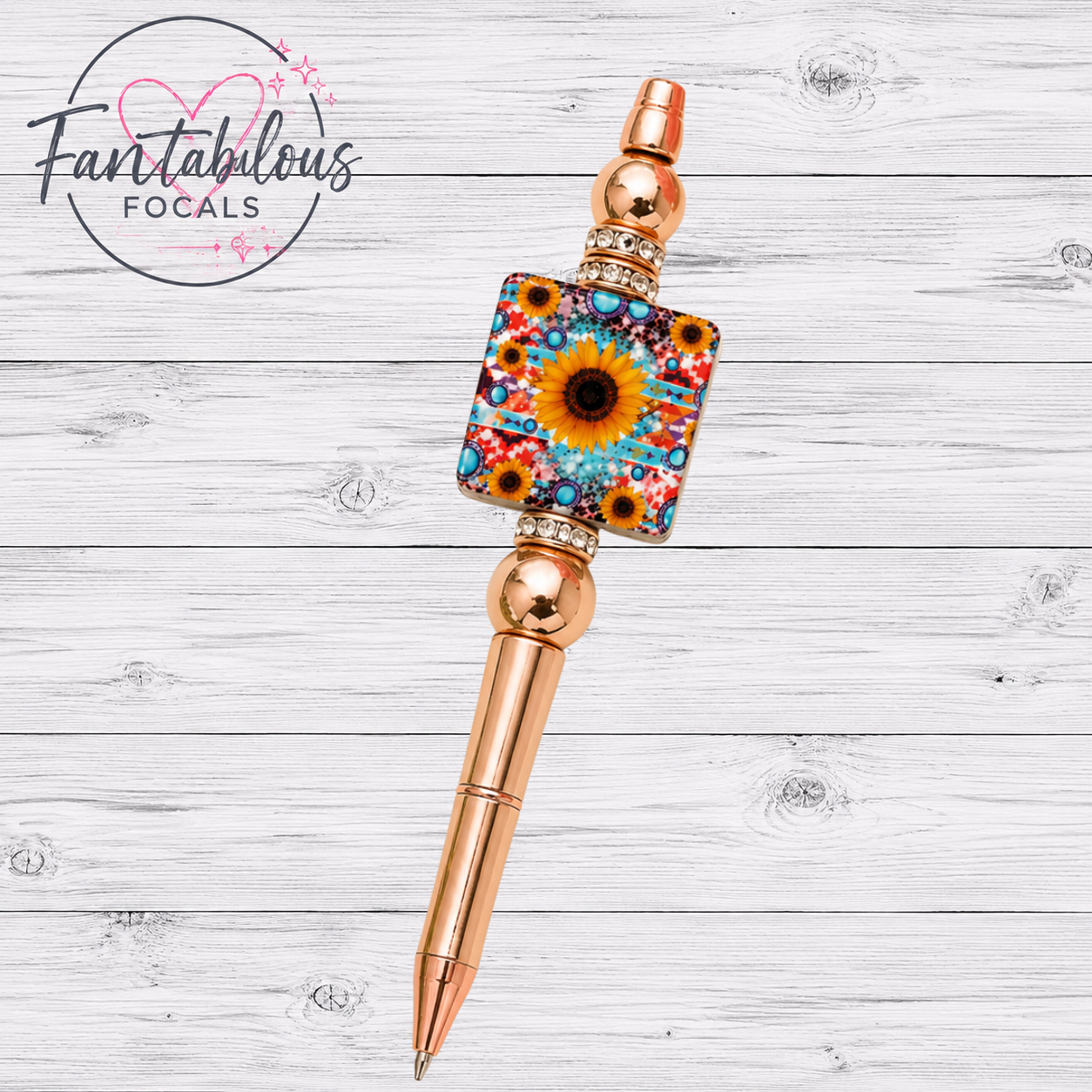 Sunflower Western Silicone Focal Bead