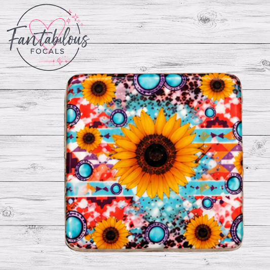 Sunflower Western Silicone Focal Bead