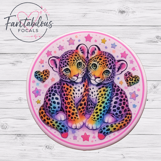 Rainbow Leopard Cubs Silicone Focal Bead