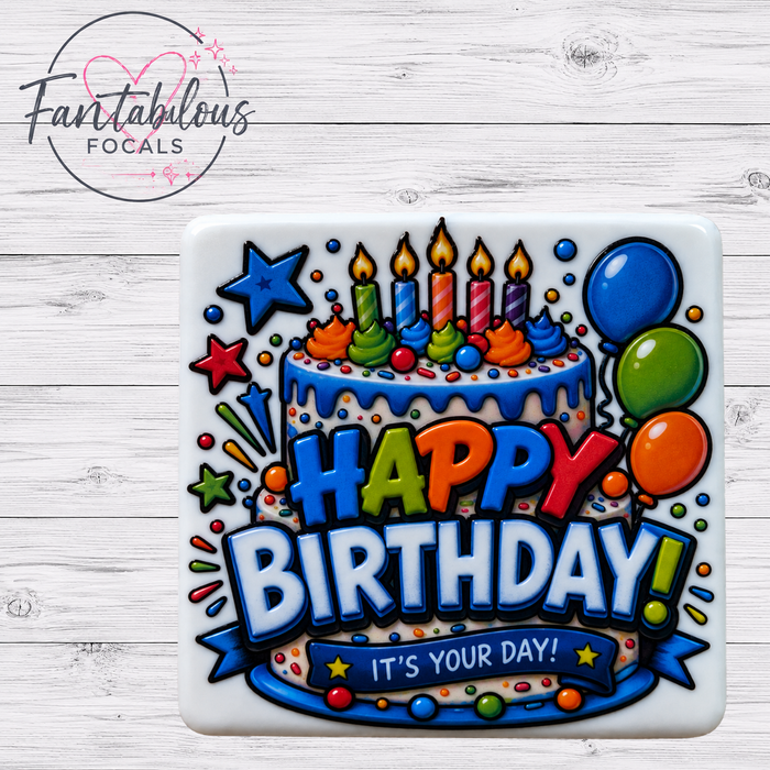 Happy Birthday Silicone Focal Bead