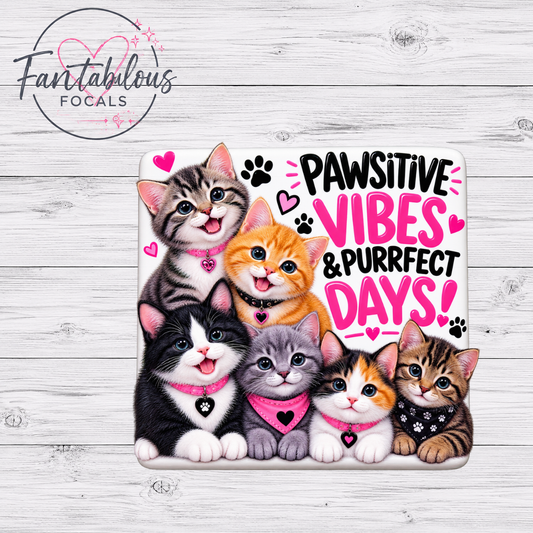 Pawsitive Vibes Cat Silicone Focal Bead