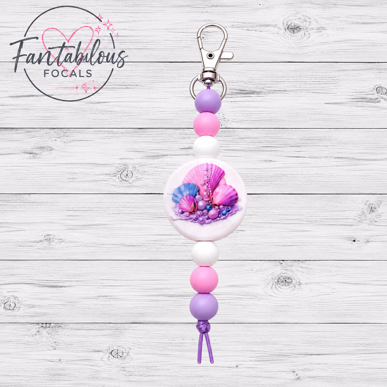 30mm Seashells Custom Exclusive Silicone Focal Bead