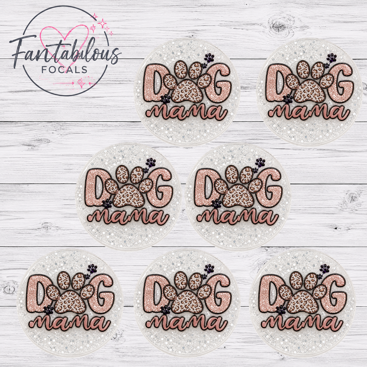 30mm Dog Mama Custom Silicone Focal Bead
